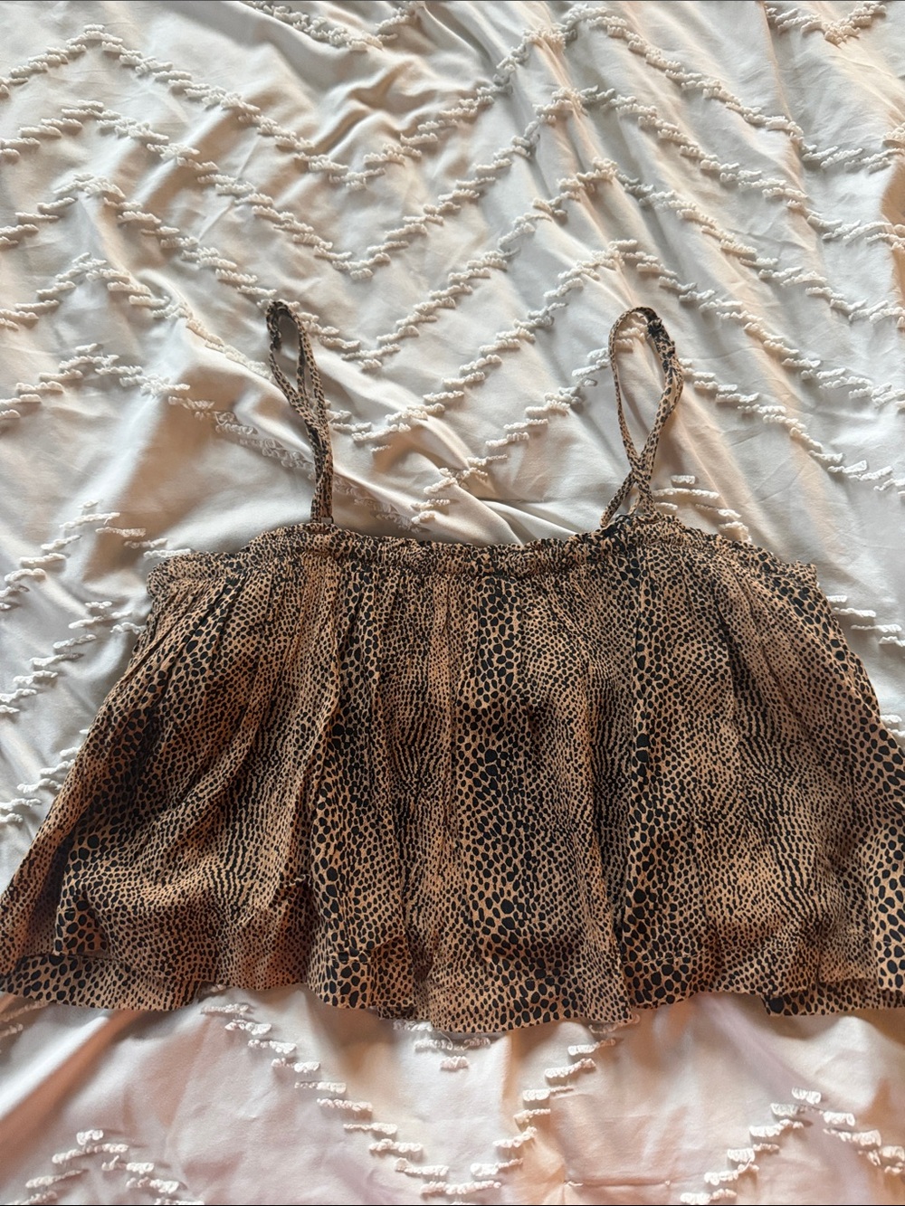 Volcom Brown and Black Animal Print Cropped Cami